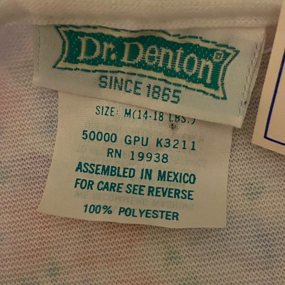 Dr. Denton VTG M(14-18)lbs baby girl floral footed snap pajamas sleepwear - Picture 5 of 6